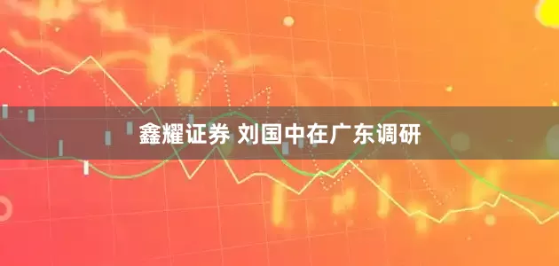 鑫耀证券 刘国中在广东调研
